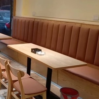 Meilleure combinaison table et chaises XY pour restaurant, table de café, bar commercial, restauration, salon de thé, à poser contre le mur, sièges en bois massif