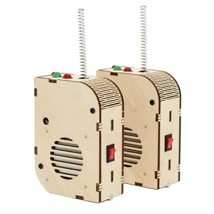 Wooden Walkie Talkie <b>Kit</b> <b>Diy</b> Model For Kids 7-9Y 1.5KM Range Alkaline Battery Powered Educational Toy - Product Image 2
