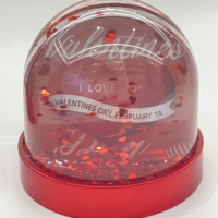 Cadre photo globe à neige personnalisé avec base métallique, globe à eau en plastique pour la Saint-Valentin, cœur flottant, décoration scintillante, souvenir, cadeau