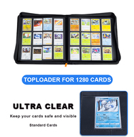 Reliure de cartes TCG personnalisable à 12 pochettes à fenêtres à languettes avec fermeture éclair pour collection de cartes