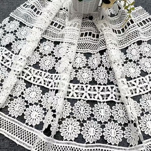 Tissu en <span class=keywords><strong>dentelle</strong></span> sèche à prix de gros, tissu fantaisie de créateur, <span class=keywords><strong>dentelle</strong></span> guipure soluble dans l'eau pour robes de femmes - Product Image 3