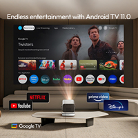 BYINTEK, el mejor proyector DLP portátil pequeño, proyectores Android 4K R90 Max HD 1080P, cine en casa con 2 micrófonos, Karaoke Pico