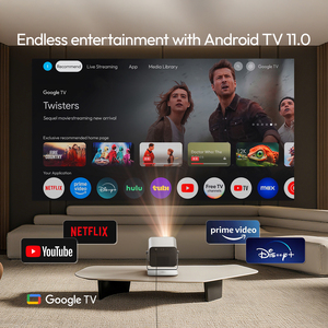 Byintek Tốt Nhất Nhỏ Xách Tay DLP Chiếu 4K Android Máy Chiếu R90 Max HD 1080P Rạp Hát Tại Nhà Với 2 Micro Karaoke Pico - Product Image 2