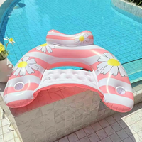 Chaises de piscine gonflables pour adultes avec porte-gobelets, flotteurs gonflables, tapis de chaise, divertissement aquatique estival relaxant, chaise de piscine en forme de U