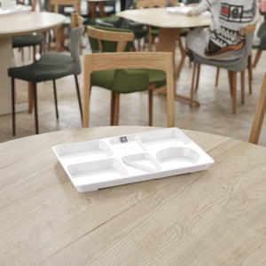 Assiette de restauration rapide rayée, Rectangle, en mélamine - Product Image 4