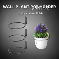 Support de pot de fleurs en métal chromé pliable, support mural minimaliste pour plantes, décoration de jardin
