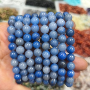 <span class=keywords><strong>Bracelet</strong></span> extensible en perles de pierre naturelle, cristal de guérison, pour femmes et hommes, fait main, labradorite bleue, pierre précieuse ronde - Product Image 6