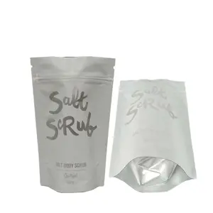 Anpassen des bedruckten Stand beutels Doypack Mylar 50g 100g 200g 250g Kaffee Körper peeling Bad Salz Kunststoff Verpackung Reiß verschluss taschen