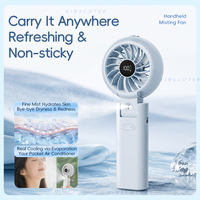 Ventilateur de brumisation portable rechargeable, mini ventilateur de refroidissement avec affichage numérique LED