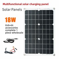 Panneau de charge solaire multifonctionnel 18W/36W avec sortie USB, pliable, en silicium monocristallin, flexible, pour batterie de téléphone portable