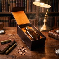 Boîte à parfum de luxe en papier brun avec revêtement UV, logo personnalisé, couvercle rabattable et doublure en velours pour l'emballage de parfums