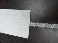 Dentelle blanche transparente à motif floral à six pétales, bordure festonnée brodée, 3 cm, 100 % polyester, textile de maison, robe de mariée pour filles, DIY
