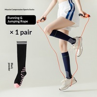 Chaussettes de compression mi-mollet pour femme ODM, classe 2, avec logo tricoté, séchage rapide, en polyester, pour la course et l'entraînement