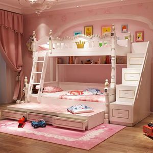 Lit mezzanine enfant avec toboggan et rangement, lit superposé avec petit toboggan et espace de rangement - Product Image 5