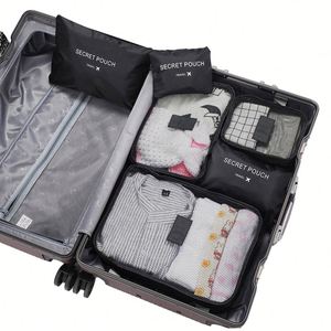 Ensemble de 6 pièces personnalisé en usine : Trousse de toilette imperméable et organisateur de voyage pour vêtements et cosmétiques avec fermeture éclair - Product Image 1
