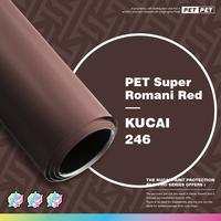 KUCAI 1.52*17 mètres Film Vinyle Adhésif PET Rouge Super Romani pour Enveloppement Complet de Voiture