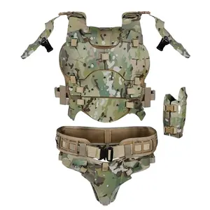 Tactical Anti-Riot Armor Suit with Adjustable Elbow Pads Chest Crotch Waistband-Protective Personal Defense Equipment