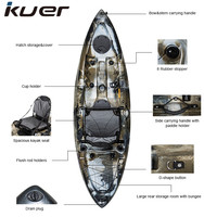 Bateau de pêche à rames Roto de 2,75 m, vente en gros d'usine, kayak de pêche en mer de 10 pieds, planche à pagaie à assise, avec accessoires