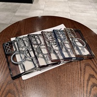 Protection d'objectif d'appareil photo transparente, étui de téléphone à paillettes de diamant pour SAMSUNG S25 S24Ultra A16 A06, étui en TPU souple magnétique