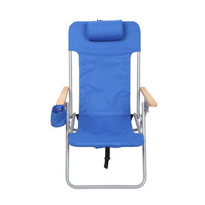 屋外金属バックパック折りたたみキャンプアルミビーチポータブル椅子木製腕 - Product Image 2