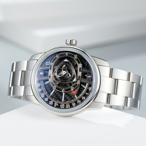Obblvlo originale quadrante a <span class=keywords><strong>rotore</strong></span> orologio meccanico da uomo ad alta tecnologia luminoso forgiato in acciaio inossidabile JM-ROTOR - Product Image 1
