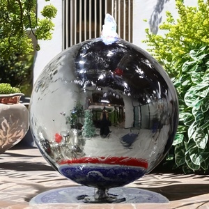 Fontana da <span class=keywords><strong>Giardino</strong></span> Rettangolare Moderna Art Deco in Acciaio Inossidabile Lucidato a Specchio Impermeabile, Spessore 1,2 mm, 122 cm, Montaggio a Pavimento - Product Image 2