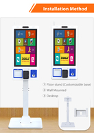 Kiosque de paiement en libre-service Zhongji A12KM avec écran tactile de 21,5 pouces, lecteur de cartes, Windows 10/11, 4 Go de RAM, 64 Go de stockage, garantie d'un an