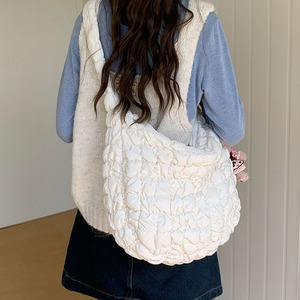 Bolso tipo nube de estilo coreano, color blanco, con una sola correa, cierre de cremallera, ligero, moderno, para ir al trabajo, primavera 2024 - Product Image 4