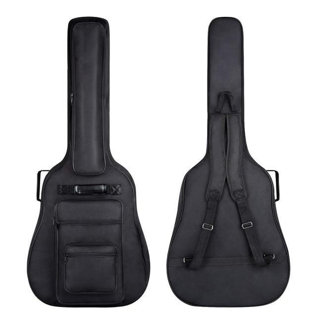 Acoustic Guitar Bag Thick Padding Waterproof Oxford Cloth Nylon Zipper Closure Customizable Multi-pockets Gig Case Custom Logo