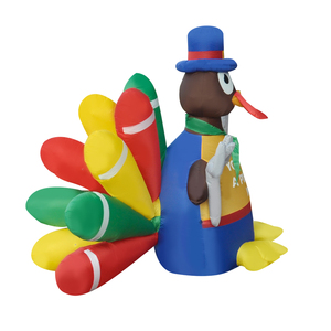 6 piedi illuminano decorazioni per le vacanze tacchino gonfiabile gigante del ringraziamento con luci a LED decorazioni da cortile per feste - Product Image 4