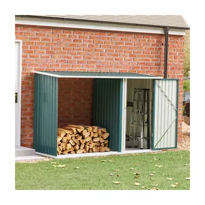 AJUNION hangar de stockage de bûches de bois de chauffage extérieur hangar de stockage en métal outils abri de jardin avec verrouillable