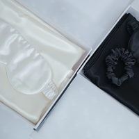Ensemble de luxe en soie de mûrier pure à 100 % de 19 mm RTS : taie d'oreiller, masque pour les yeux et élastique pour cheveux, coffret cadeau de luxe, ensemble cadeau pour le sommeil en soie