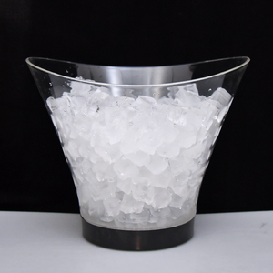 Bar de hotel de discoteca de plástico acrílico transparente redondo redondo de 6L iluminado cubo de hielo led para vino de cerve - Product Image 6