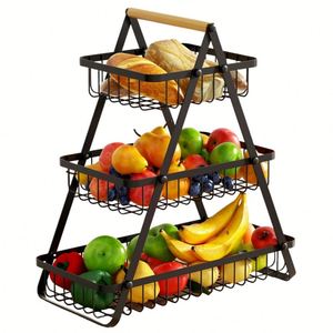 Wood Handle Fruit Vegetable <b>Basket</b> Fruit Bowl <b>Bread</b> <b>Basket</b> Vegetable Holder for Kitchen Storage <b>Basket</b> - Product Image 2