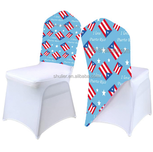 High Quality Puerto Rico Frog LOGO Spandex Elastic Stretch <strong>Chair</strong> <strong>Covers</strong> for Wedding Luxury Design <strong>Half</strong> Back <strong>Chair</strong> <strong>Cover</strong> - Product Image 4