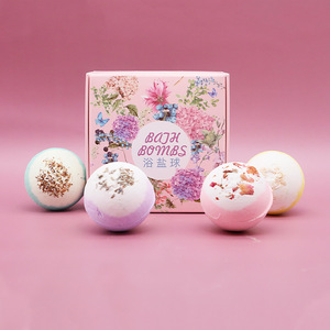 Bombas de Baño de Lavanda Orgánicas Naturales Hechas a Mano, Reducen la Ansiedad, Cuidado de la Piel, Relajantes, Impresas en Serigrafía, Caja de Regalo de 4 Piezas - Product Image 1