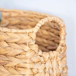 Woven Storage <b>Basket</b> Round Eco Friendly Clothing Organizer Nordic Style Rattan <b>Straw</b> <b>Basket</b> For Laundry Home Decor - Product Image 2