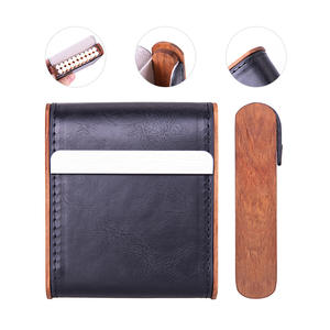 Bagsplaza Usine En Gros Hommes Femmes Minimaliste En Bois Vintage En Cuir Pu Magnétique Fermé Étui À Cigarettes - Product Image 5