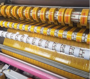 เทปกาวสีเหลืองอ่อนชนิดอะคริลิค Bopp สำหรับบรรจุภัณฑ์ ขนาดสั่งทำได้ 48มม.100ม. 200มม. 500ม. ลาคบัน - Product Image 5