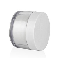 Vente directe d'usine vide 50g 100g 150g pot en plastique à Double paroi PET épais clair avec bouchon à vis blanc pour emballage de crème