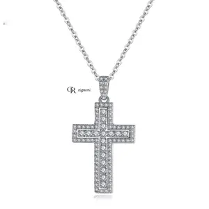 Cruz cristã religiosa de alta qualidade Micro conjunto pingente de zircônia colares de joias da moda