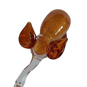 Figura de Elefante de Vidrio Soplado a Mano, Escultura Animal, Decoración Artística Coleccionable, Estilo Murano Hecho a Mano, Color Naranja Marrón, Pascua - Product Image 1