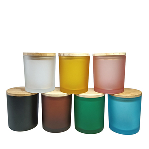 All'ingrosso 6oz 7oz 8oz vuoto opaco chiaro ambra smerigliato colorato barattolo di candela di <span class=keywords><strong>vetro</strong></span> con coperchio per fare la candela