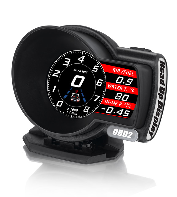 Smart Car OBD Head-Up Display HUD with Built-In Diagnostic Tool Features Water Temperature Function OBDII/OBD2 Car Digital Gauge