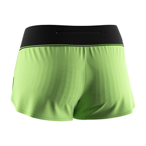 Shorts Deportivos para Mujer, Color Verde Neón, con Bolsillo para Gel, Transpirables, Elásticos en 4 Direcciones, Ideales para Clima Cálido - Product Image 2