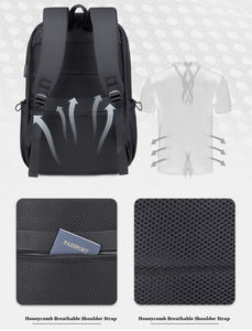 กระเป๋าเป้สะพายหลังนักเรียนแฟชั่นใหม่ กันน้ำ วัสดุ PU ช่องเสียบ USB สำหรับชาร์จไฟ ปิดด้วยซิป สายรัดกันขโมย - Product Image 5