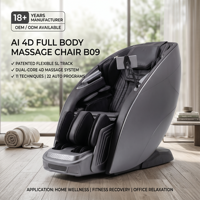 Sillón de Masaje Corporal Completo Dual 4D Plus con Escaneo Corporal por IA, Gravedad Cero, Riel SL Flexible, Calefacción, Airbag y Rodillo para Pies para Bienestar en el Hogar