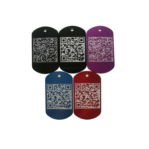 Tùy Chỉnh Laser Kim Loại Oxy Hóa Mã <span class=keywords><strong>QR</strong></span> Dog Tag Bán Buôn Trống Anodized Nhôm Khắc Laser Kim Loại Dog Name Tag Tấm - Product Image 2
