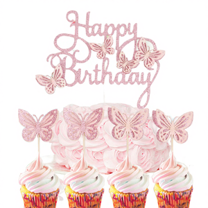 Decoración para Pasteles de Papel Ecológica, Adorno de Mariposa Brillante Hecho a Mano y Pintado a Mano para la Vuelta al Cole, Gran Venta - Product Image 4