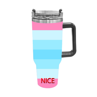 Gobelet isotherme personnalisé en acier inoxydable de 40 oz (motif Captain John) arc-en-ciel pour les voyages en ville, les pique-niques et le camping en plein air